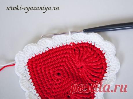 Подставка для чашки крючком в виде сердечка, мастер-класс для начинающих | Вязание крючком