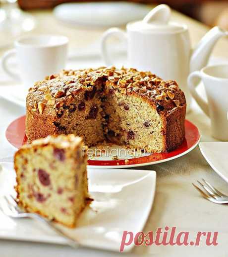 Простой, вкусный пышный пирог с замороженной вишней | FEMIANA