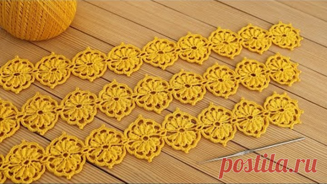 ЛЕНТОЧНОЕ КРУЖЕВО вязание крючком мастер-класс СХЕМА УЗОРА crochet lace braid ribbon tape tutorial