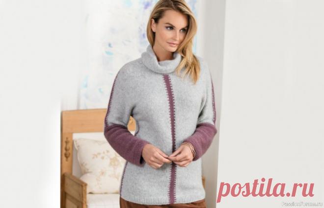 Свитер в благородных пепельно-розовых тонах. МК | Вязание для женщин спицами. Схемы вязания спицами Уютный и элегантный свитер в благородных пепельно-розовых тонах связан из мягкой кашемировой пряжи.Размеры36/38 (40/42–44/46)ВАМ ПОТРЕБУЕТСЯПряжа (88% кашемировой шерсти, 12% полиамида; 85 м/25 г) — 325 (350-375) г серебристой, 100 г бледно-розовой; круговые спицы №6 длиной 80 и 60...