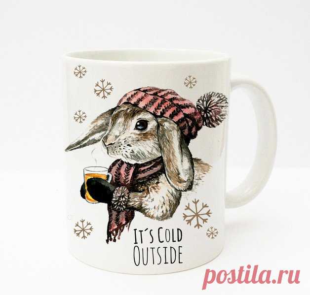 Becher & Tassen - Geschenk Tasse Kaninchen It´s cold outside ts195 - ein Designerstück von IlkaParey bei DaWanda