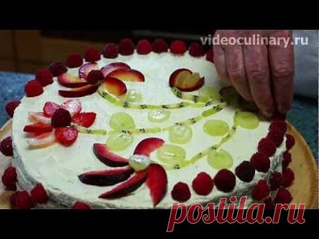 Торт Лёгкий с творожным кремом - Видеокулинария.рф - видео-рецепты Бабушки Эммы