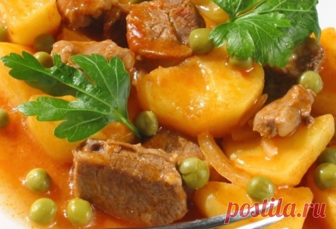 Мясное рагу с картофелем и горошком - Dynastyofchefs.ru