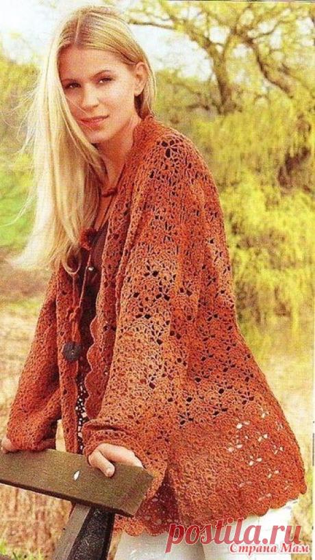 Ажурный кардиган крючком. - ВЯЗАНАЯ МОДА+ ДЛЯ НЕМОДЕЛЬНЫХ ДАМ - Страна Мам