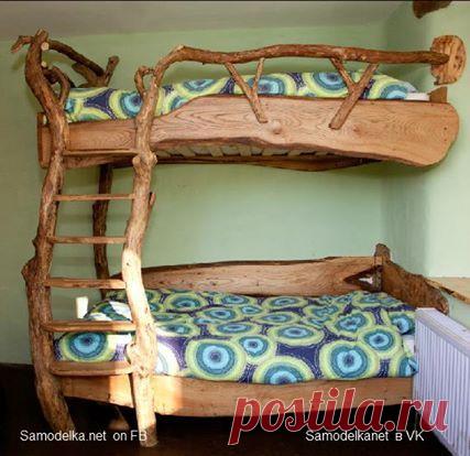 "Деревенская" кроватка о двух этажах