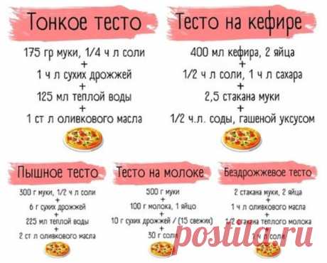 Рецепты для вкусной пиццы
Сохраняй себе