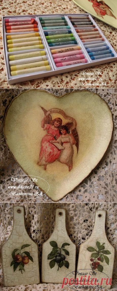 Тени пастелью в декупаже: эффект &quot;ауры-свечения&quot;.