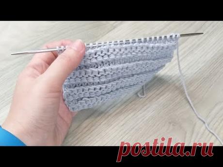 Двухсторонний выпуклый 3D узор/ Мой авторский узор. Вязание спицами.