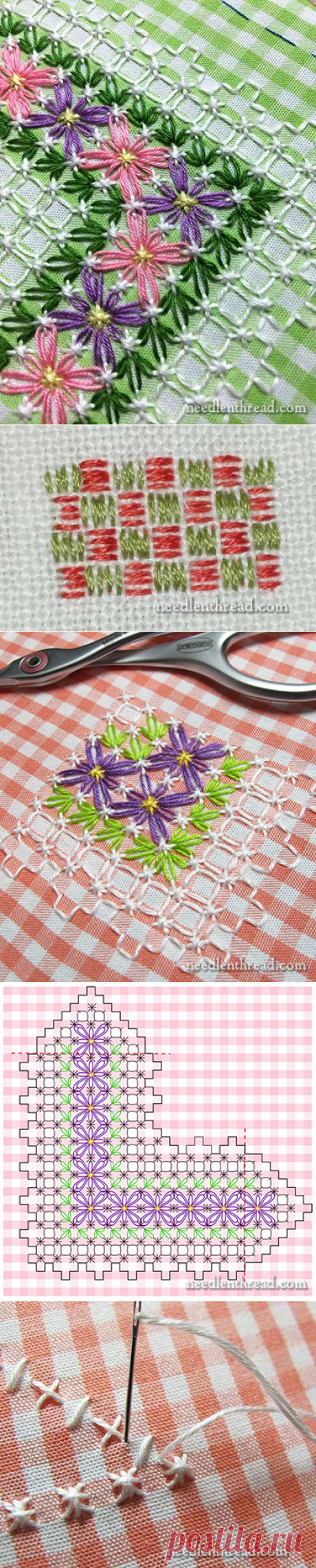 Узоры и орнаменты, вышитые счетными швами