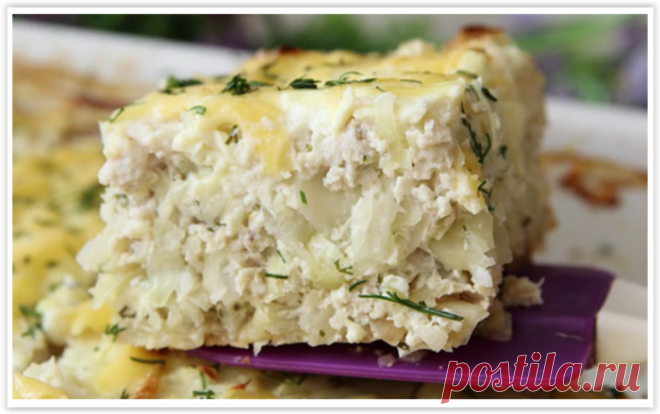 Сочная запеканка из куриного фарша с капустой: ем и худею!