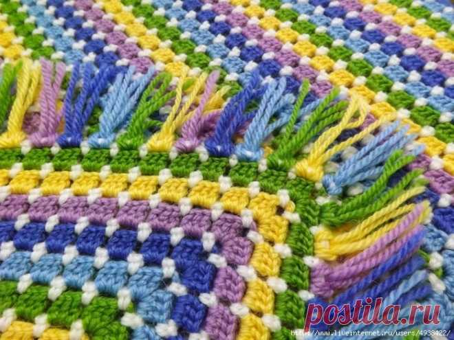 Детский плед крючком.
