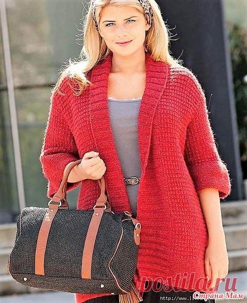 Теплый кардиган без застежки. Спицы. - ВЯЗАНАЯ МОДА+ ДЛЯ НЕМОДЕЛЬНЫХ ДАМ - Страна Мам
