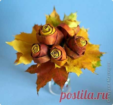 Розы из листьев
