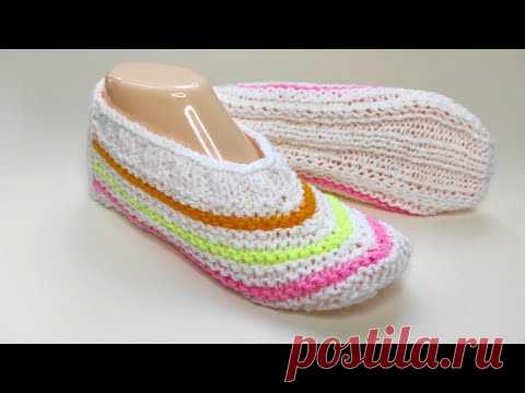 Бесшовные следки двумя спицами