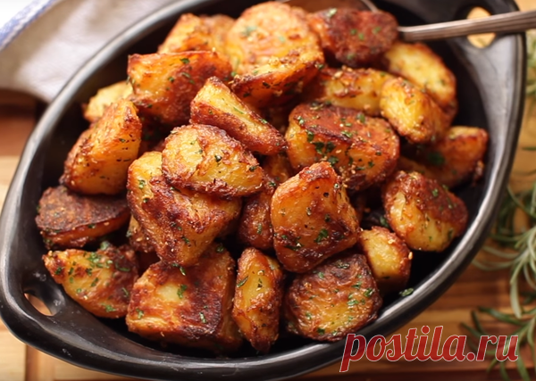 Печеный картофель с очень хрустящей корочкой - просто и вкусно | Добрая кухня | Яндекс Дзен