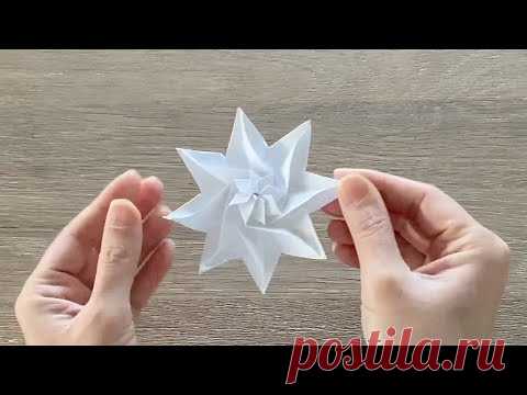 Origami Snowflake Star / Paper Snowflake Star ❄️⭐️ - YouTube
