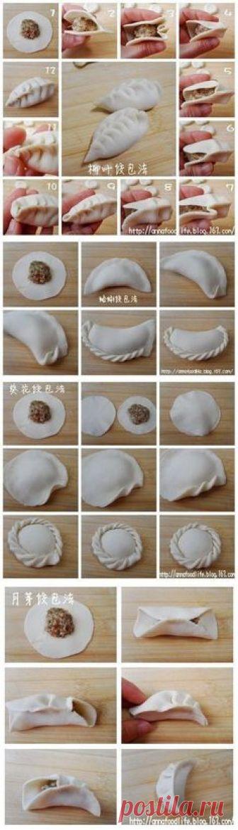 БЛОГ ПОЛЕЗНОСТЕЙ: Способы защипить пельмени и вареники | РАЗДЕЛКА ТЕСТА. СПОСОБЫ ФОРМИРОВАНИЯ булочек,пирогов и многое другое | Постила