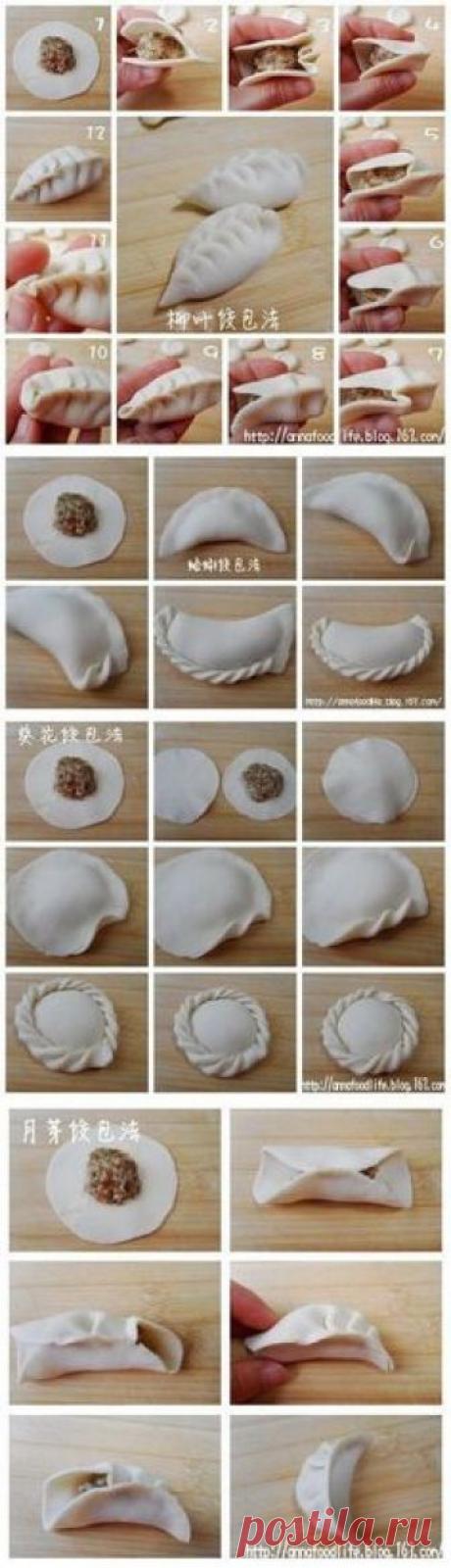 БЛОГ ПОЛЕЗНОСТЕЙ: Способы защипить пельмени и вареники | РАЗДЕЛКА ТЕСТА. СПОСОБЫ ФОРМИРОВАНИЯ булочек,пирогов и многое другое | Постила