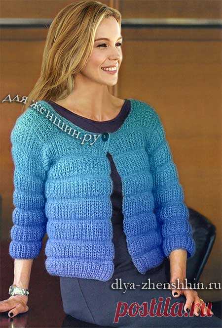 Вязание спицами жакета для женщин. Схема и описание женской кофты