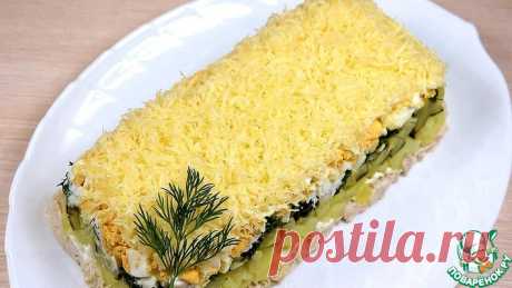 Слоёный салат с печенью трески Кулинарный рецепт