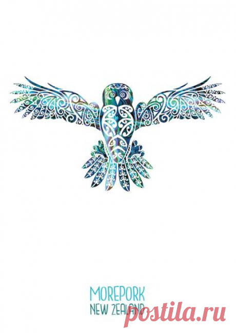 Ekara Postcard of Morepork, New Zealand by Shane Bosnich-Wood with code 003