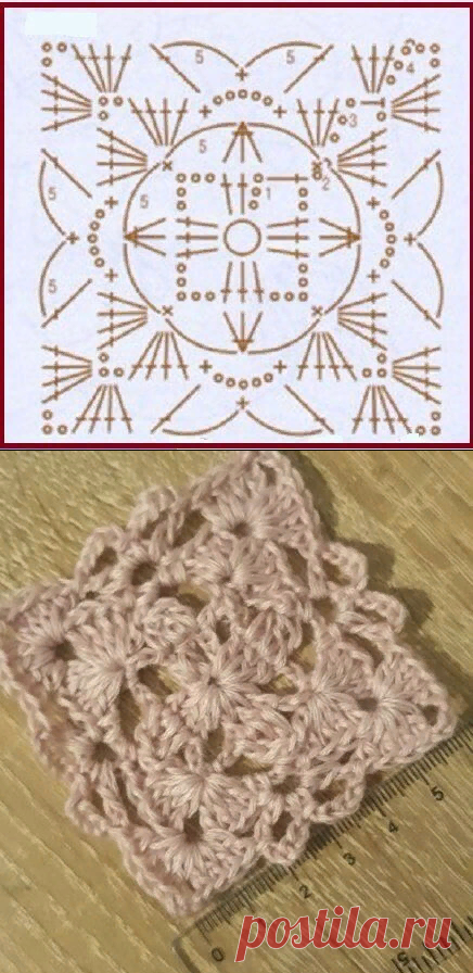 Квадрат крючком. Удачный размер и ненавязчивый ажур | Вязание - любовь и заработок | Яндекс Дзен