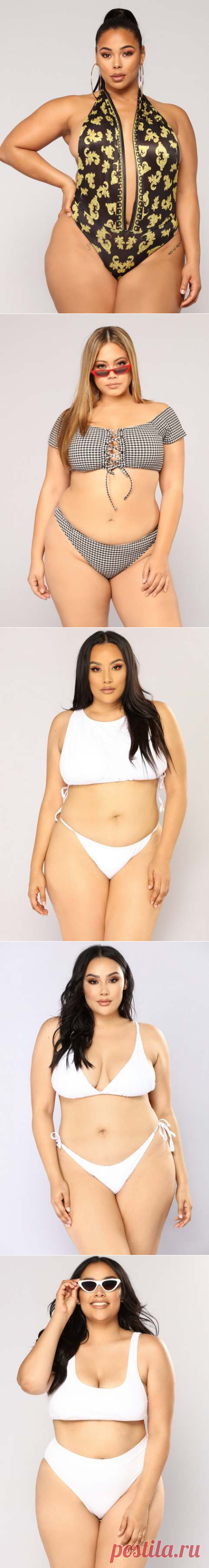 Стильные купальники для полных модниц американского бренда Fashion Nova лето 2018