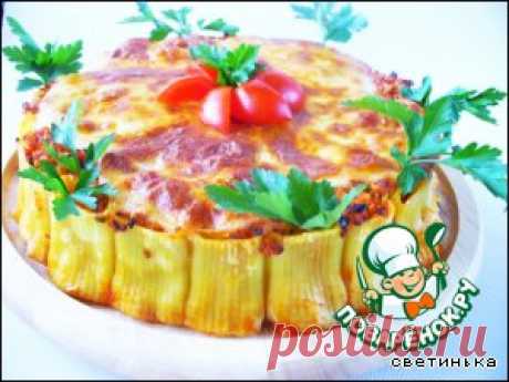 Каннеллони с фаршем, томатами и моцареллой - кулинарный рецепт