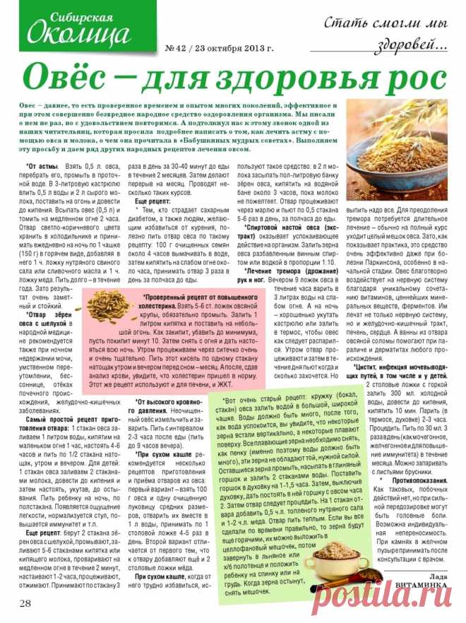 Овес для здоровья рос