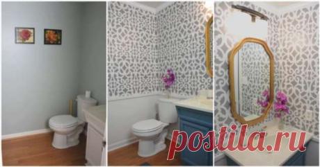 Быстрый ремонт в ванной с помощью удобного трафарета | Краше Всех