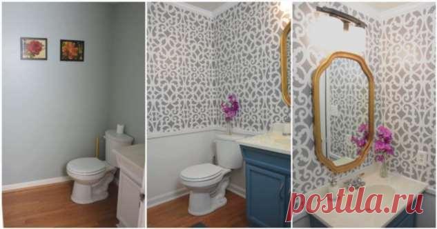 Быстрый ремонт в ванной с помощью удобного трафарета | Краше Всех