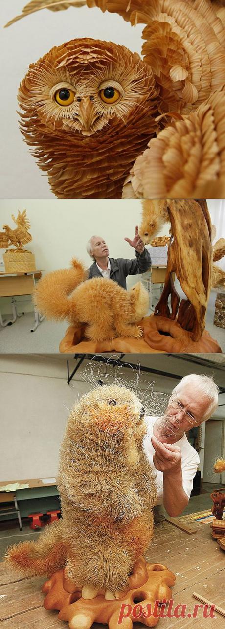 Как выглядят уникальные скульптуры из деревянной стружки.