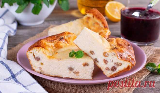 Творожная запеканка с изюмом