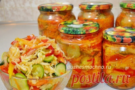 Улетный САЛАТ НА ЗИМУ «Кубанский» с капустой и огурцами – полюбите сразу!