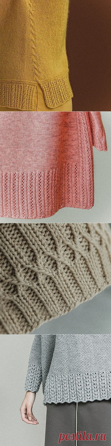 Схемы для отделок изделий, связанных на спицах. Схемы. / knittingideas.ru