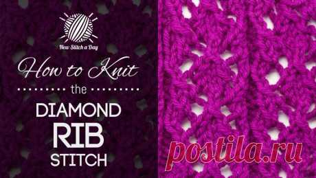 How to Knit the Diamond Rib Stitch - NewStitchaDay.com