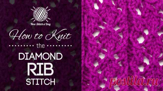 How to Knit the Diamond Rib Stitch - NewStitchaDay.com