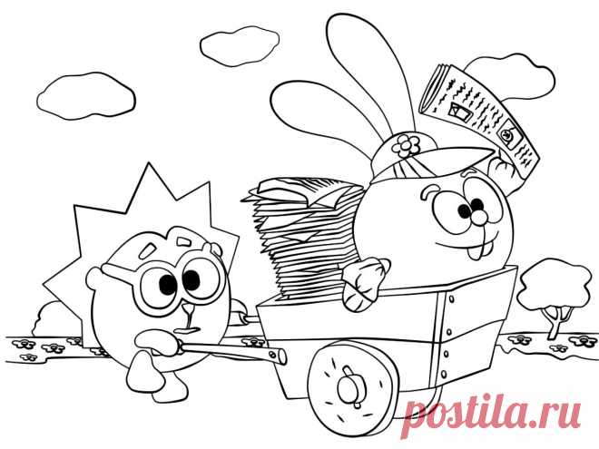 Раскраски Смешариков скачать или распечатать