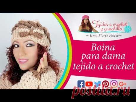 BOINA PARA DAMA EN EL PUNTO GARBANZO/ RÁPIDO Y FÁCIL DE TEJER VIDEO TUTORIAL