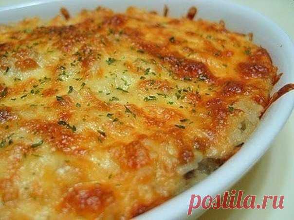 Нежная запеканка из индейки с рисом