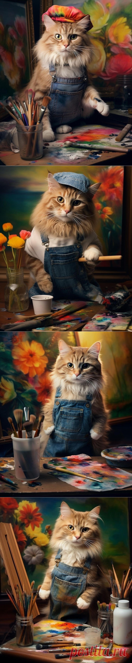 Кот художник