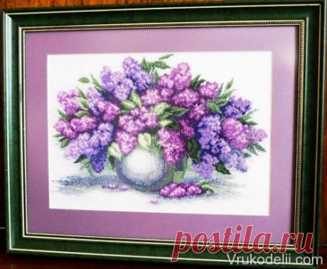 Букет сирени / Вышивка крестом / В рукоделии