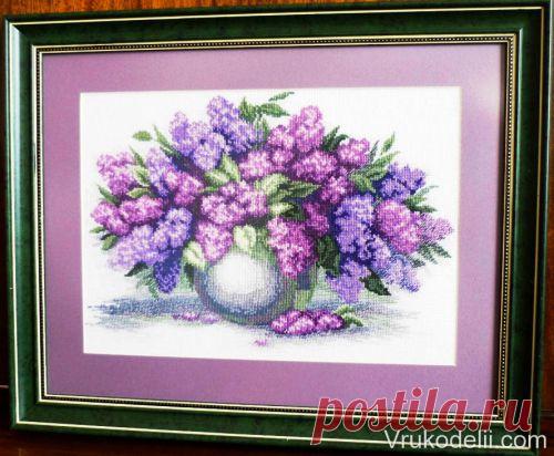 Букет сирени / Вышивка крестом / В рукоделии