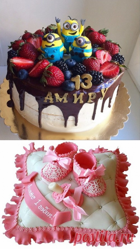 Детские торты для мальчиков и девочек фото идеи, как украсить детский торт