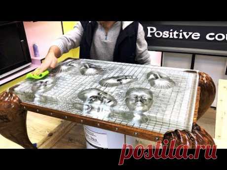Casting Aluminum and Epoxy. Oak Table. Aluminum Faces! Заливка алюминия и эпоксидки. Стол из дуба.