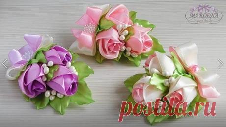 Розы 🌹 канзаши мастер-класс.