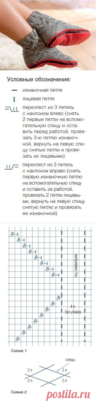 Тапочки-носки или носки с подошвой. Вяжем спицами