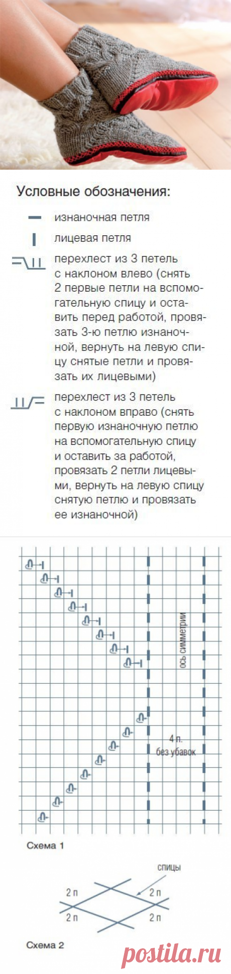 Тапочки-носки или носки с подошвой. Вяжем спицами