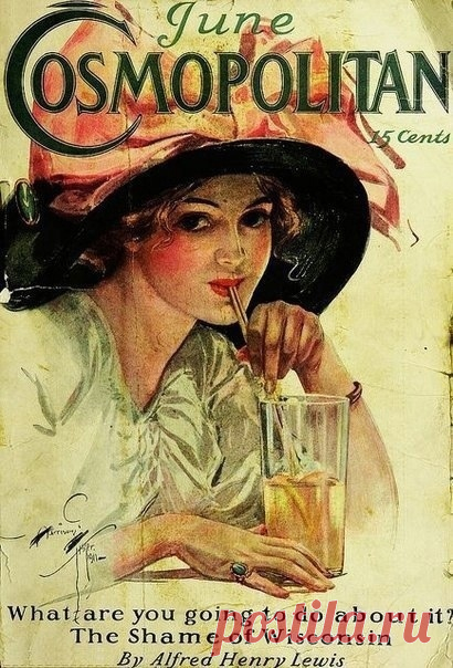 Такими были обложки журнала Cosmopolitan 100 лет тому назад