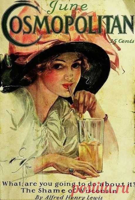 Такими были обложки журнала Cosmopolitan 100 лет тому назад